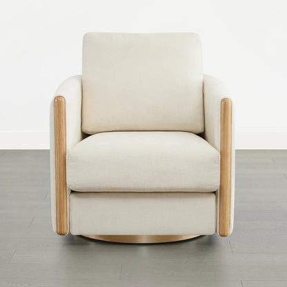 Callan Barrel-Back Chenille Swivel Accent Chair