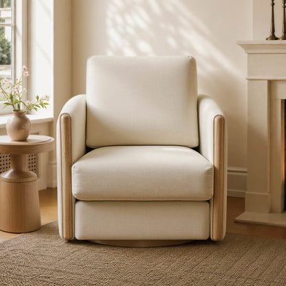 Callan Barrel-Back Chenille Swivel Accent Chair