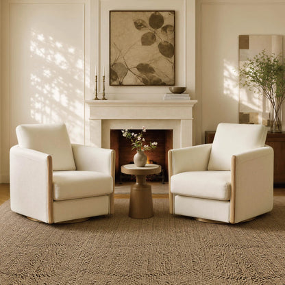 Callan Barrel-Back Chenille Swivel Accent Chair