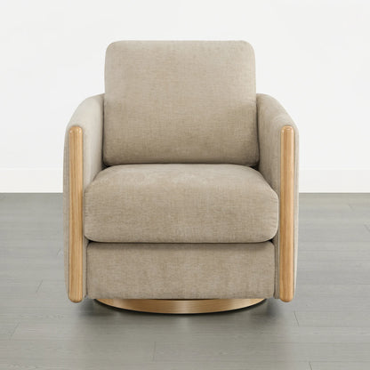 Callan Barrel-Back Chenille Swivel Accent Chair