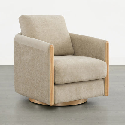 Callan Barrel-Back Chenille Swivel Accent Chair