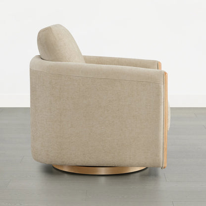Callan Barrel-Back Chenille Swivel Accent Chair