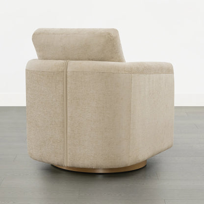 Callan Barrel-Back Chenille Swivel Accent Chair