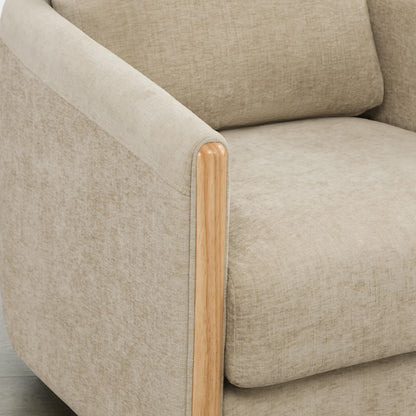 Callan Barrel-Back Chenille Swivel Accent Chair