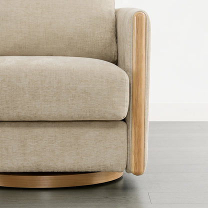 Callan Barrel-Back Chenille Swivel Accent Chair