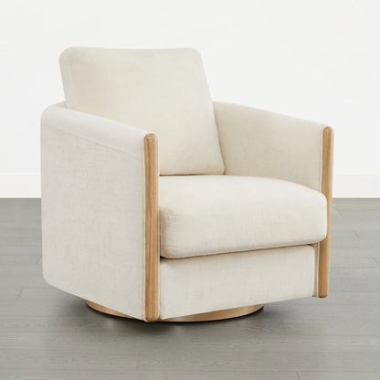 Callan Barrel-Back Chenille Swivel Accent Chair