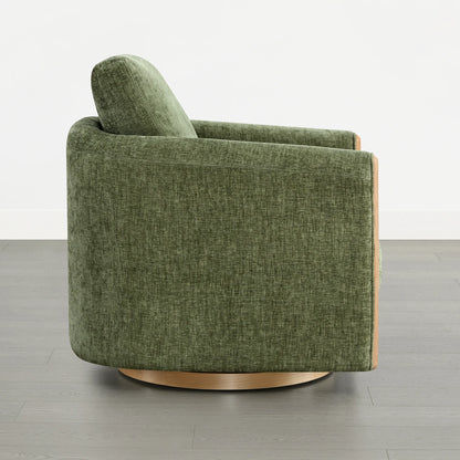 Callan Barrel-Back Chenille Swivel Accent Chair