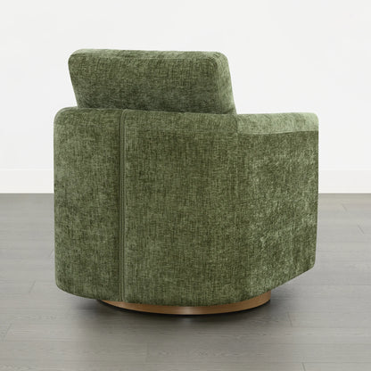 Callan Barrel-Back Chenille Swivel Accent Chair