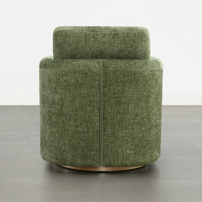Callan Barrel-Back Chenille Swivel Accent Chair
