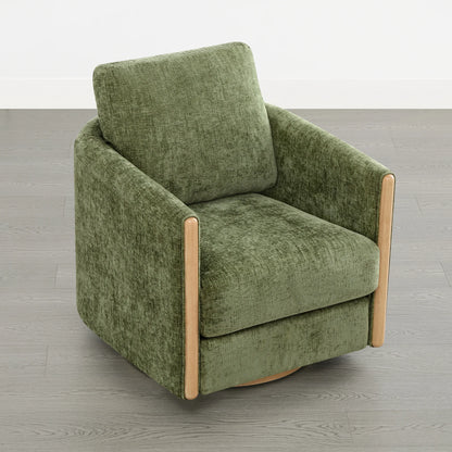 Callan Barrel-Back Chenille Swivel Accent Chair