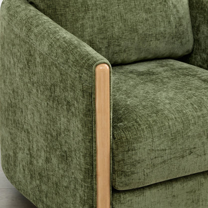 Callan Barrel-Back Chenille Swivel Accent Chair