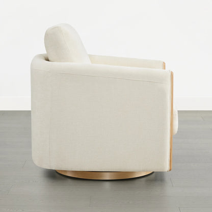 Callan Barrel-Back Chenille Swivel Accent Chair