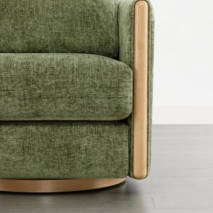 Callan Barrel-Back Chenille Swivel Accent Chair