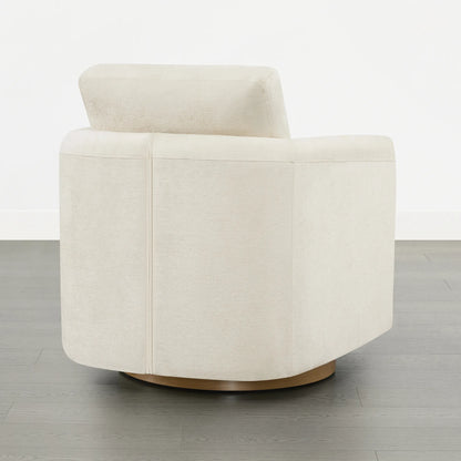 Callan Barrel-Back Chenille Swivel Accent Chair