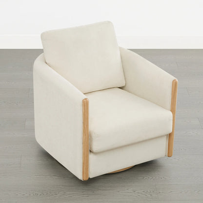 Callan Barrel-Back Chenille Swivel Accent Chair