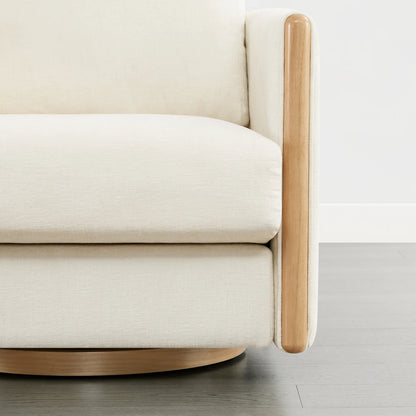 Callan Barrel-Back Chenille Swivel Accent Chair
