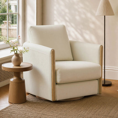 Callan Barrel-Back Chenille Swivel Accent Chair