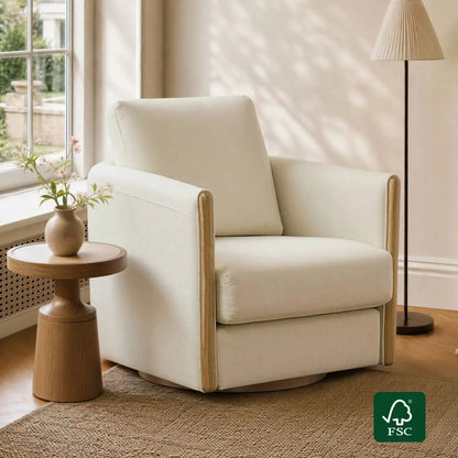 Callan Barrel-Back Chenille Swivel Accent Chair