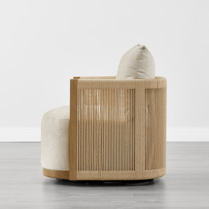 Carl Modern Swivel Rope Accent Chair