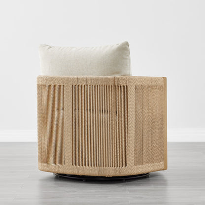 Carl Modern Swivel Rope Accent Chair