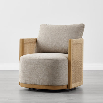 Carl Modern Swivel Rope Accent Chair