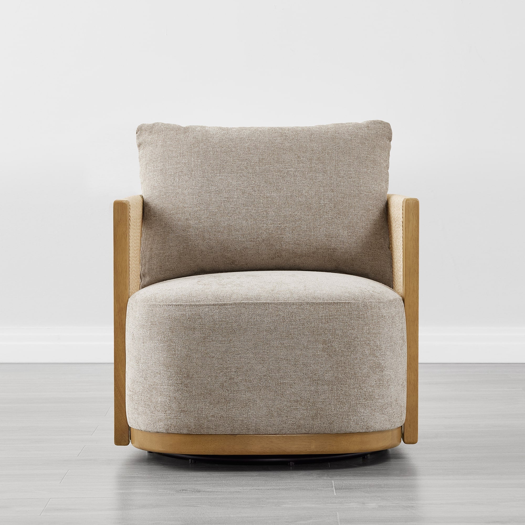 Carl Modern Swivel Rope Accent Chair