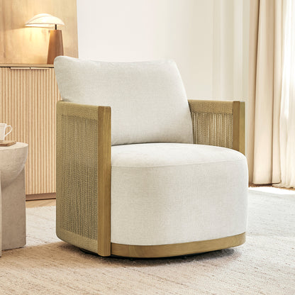 Carl Modern Swivel Rope Accent Chair