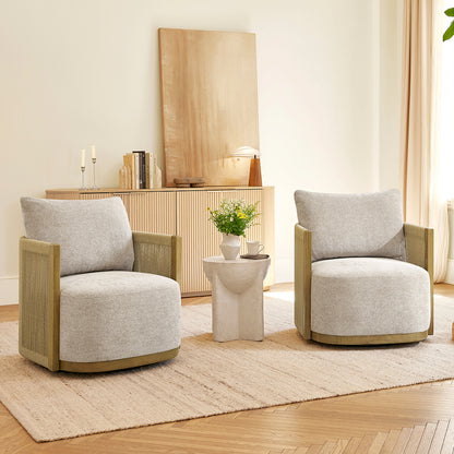 Carl Modern Swivel Rope Accent Chair