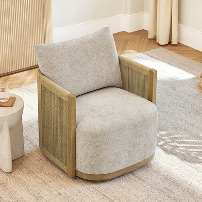 Carl Modern Swivel Rope Accent Chair