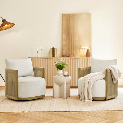 Carl Modern Swivel Rope Accent Chair