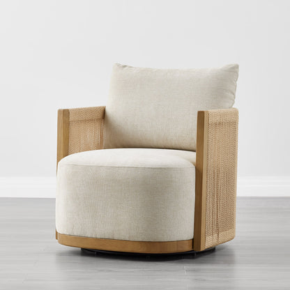 Carl Modern Swivel Rope Accent Chair