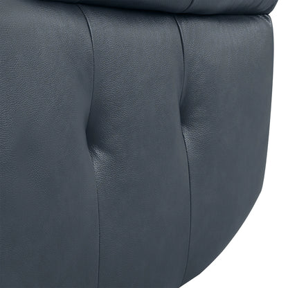Carrie Swivel Genuine Leather Power Recliner with Power Headrest