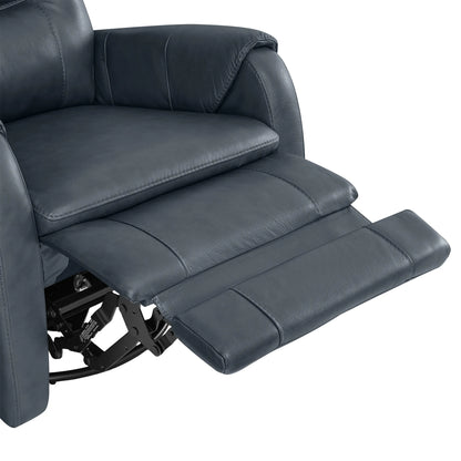 Carrie Swivel Genuine Leather Power Recliner with Power Headrest