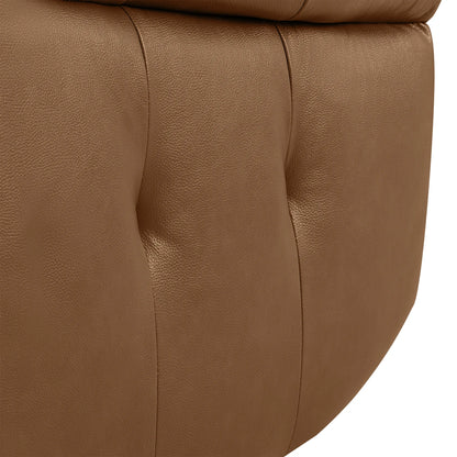 Carrie Swivel Genuine Leather Power Recliner with Power Headrest