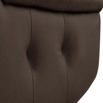 Carrie Swivel Genuine Leather Power Recliner with Power Headrest