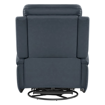 Carrie Swivel Genuine Leather Power Recliner with Power Headrest