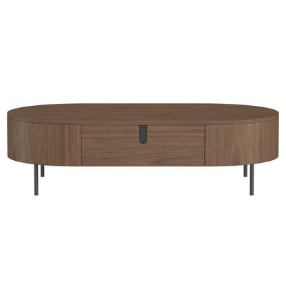 Blake Oval Storage Coffee Table with Two Drawers