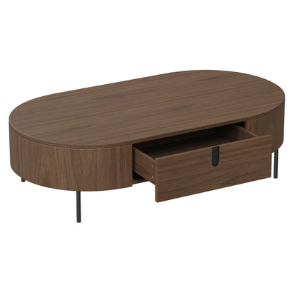 Blake Oval Storage Coffee Table with Two Drawers