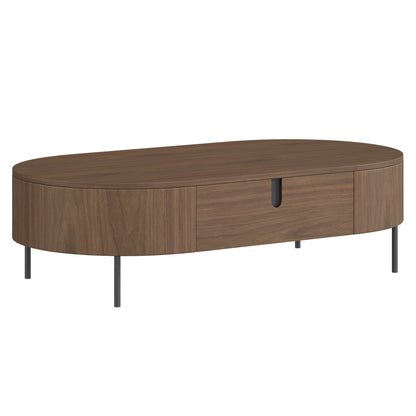Blake Oval Storage Coffee Table with Two Drawers