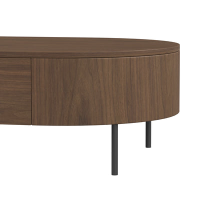 Blake Oval Storage Coffee Table with Two Drawers