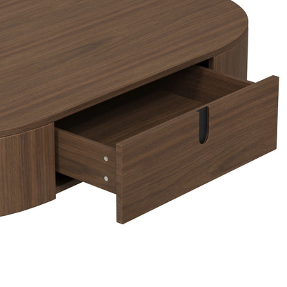 Blake Oval Storage Coffee Table with Two Drawers