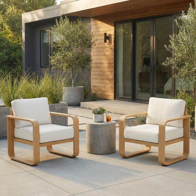 Dylan Modern Outdoor Patio Armchair (Set of 2)
