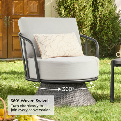 Ellie Rattan Woven Base Outdoor Bistro Set