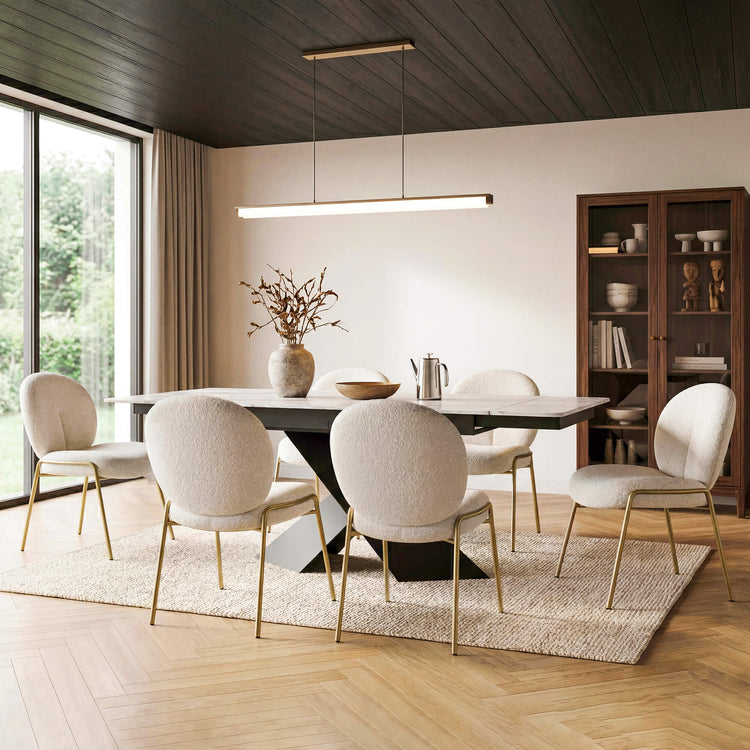 Sean Extendable Sintered Stone Dining Table,55"-74"
