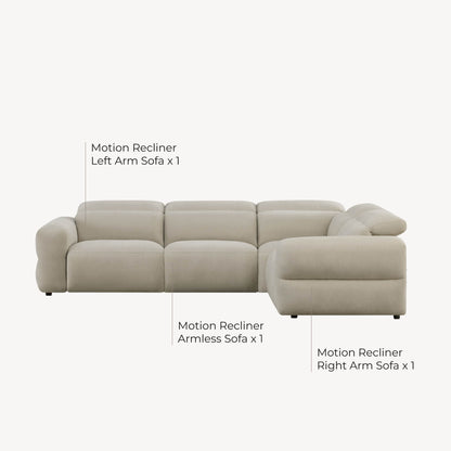 Haley Buttery-Soft 3-Seat Modular Power Reclining Sofa with Power Headrests