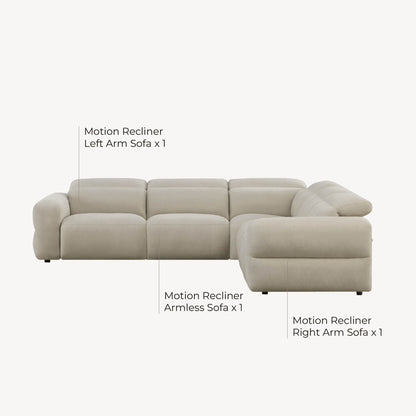 Haley Buttery-Soft 5-Seat Modular Power Reclining Sofa with Power Headrests