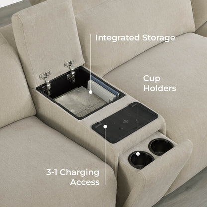 Haley Buttery-Soft 3-Seat Modular Power Reclining Sofa with Power Headrests