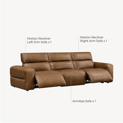 Haley Buttery-Soft 3-Seat Modular Power Reclining Sofa with Power Headrests
