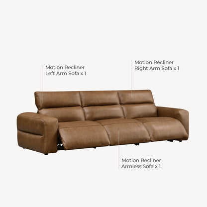 Haley Buttery-Soft 3-Seat Modular Power Reclining Sofa with Power Headrests