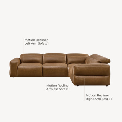 Haley Buttery-Soft 5-Seat Modular Power Reclining Sofa with Power Headrests